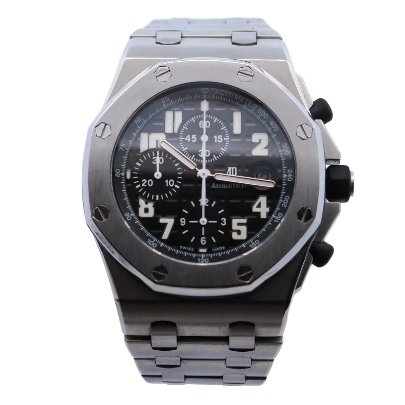 Audemars Piguet Royal Oak Offshore Stainless Steel 42mm Black Chronograph Dial Watch Reference# 26170ST.OO1000ST.08