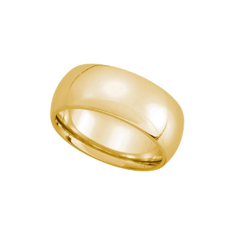 8mm Light Domed Comfort Fit Wedding Band in 10k Yellow Gold