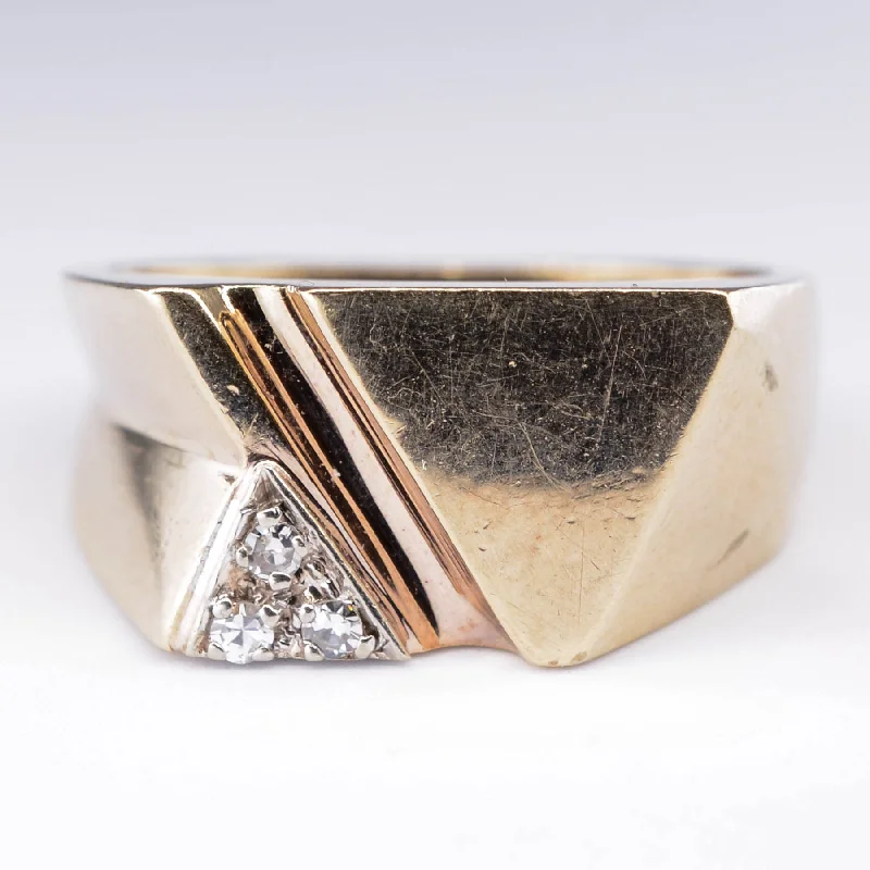 Abstract Triangular Diamond Signet Ring | 0.036ctw | SZ 8.25 |