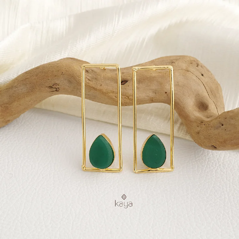 Rain Drop Natural Stone Earrings (color option) - KE100773