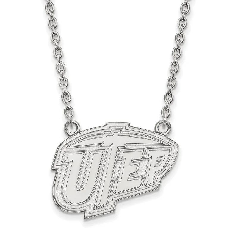 Sterling Silver U of Texas at El Paso Large Pendant Necklace