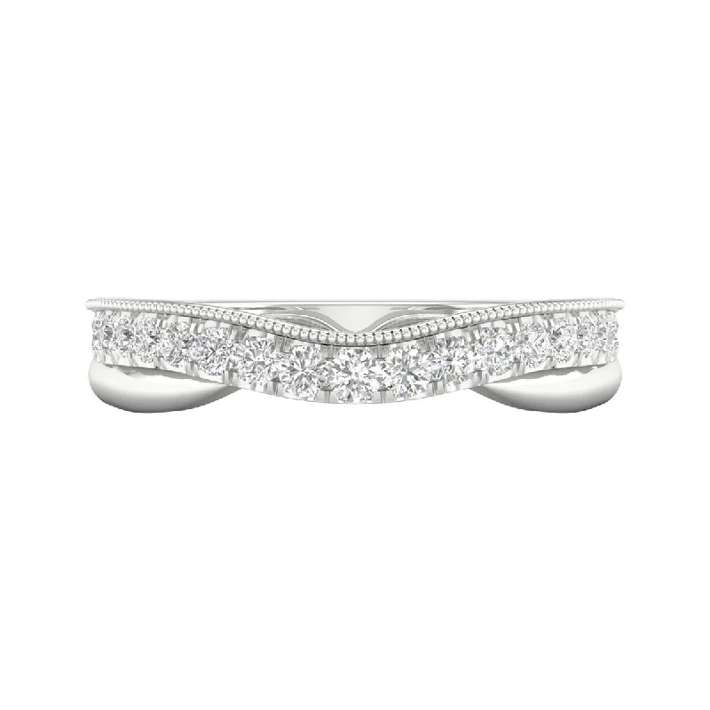 1/3ct TDW Diamond Contour Wedding Band in 10k Gold by De Couer