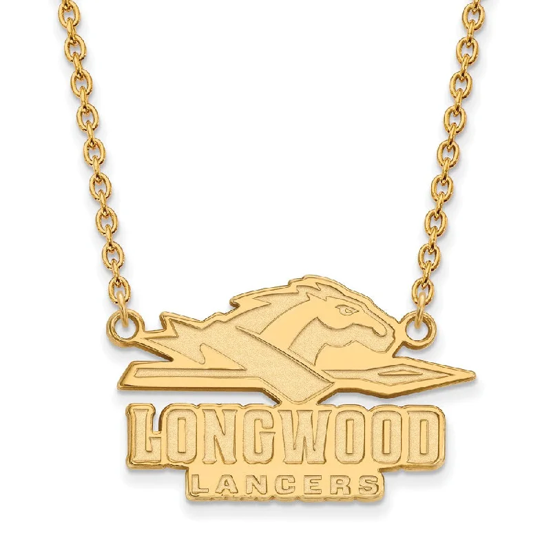 14k Gold Plated Silver Longwood Univ. Lg Enamel Pendant Necklace