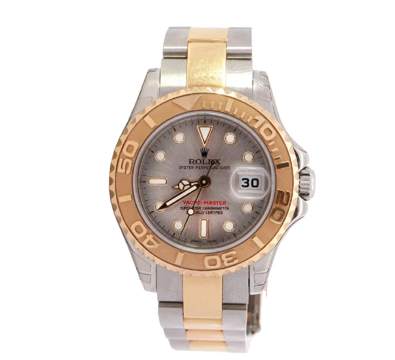 Rolex Men's Yacht-Master 18K Yellow Gold & Steel 29mm Silver Dot Dial Watch Reference #: 169623