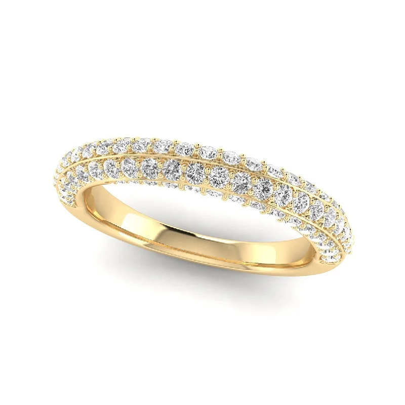 Marquee Jewels 5/8 Carat TW Twist Diamond Wedding Band in 14K Yellow Gold - White