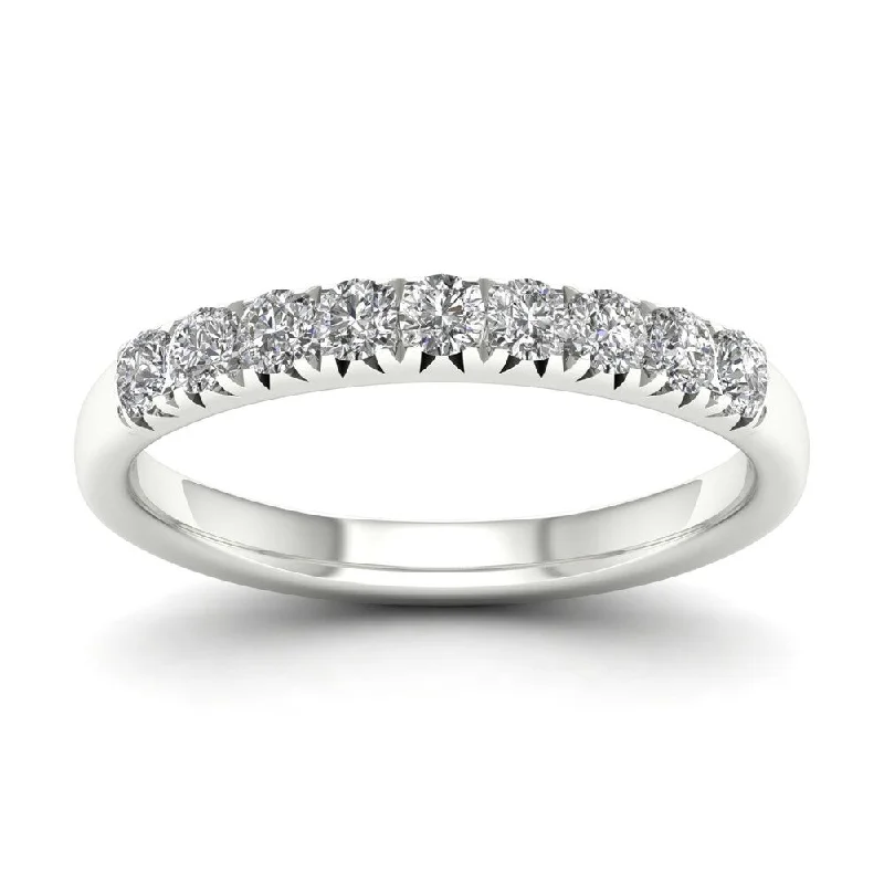 De Couer 14k White Gold 2/5ct TDW Diamond Women's Wedding Band - White H-I