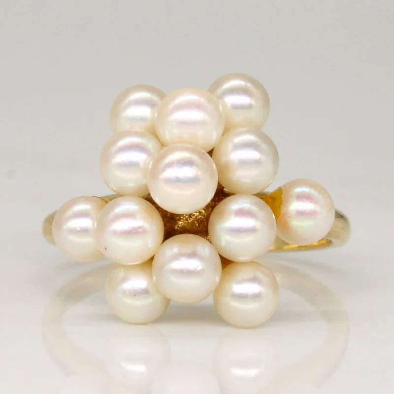 Pearl Cluster Cocktail Ring | SZ 5.25 |