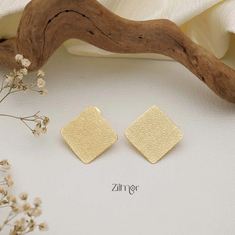 Square Brass  Stud Earrings - AS100730