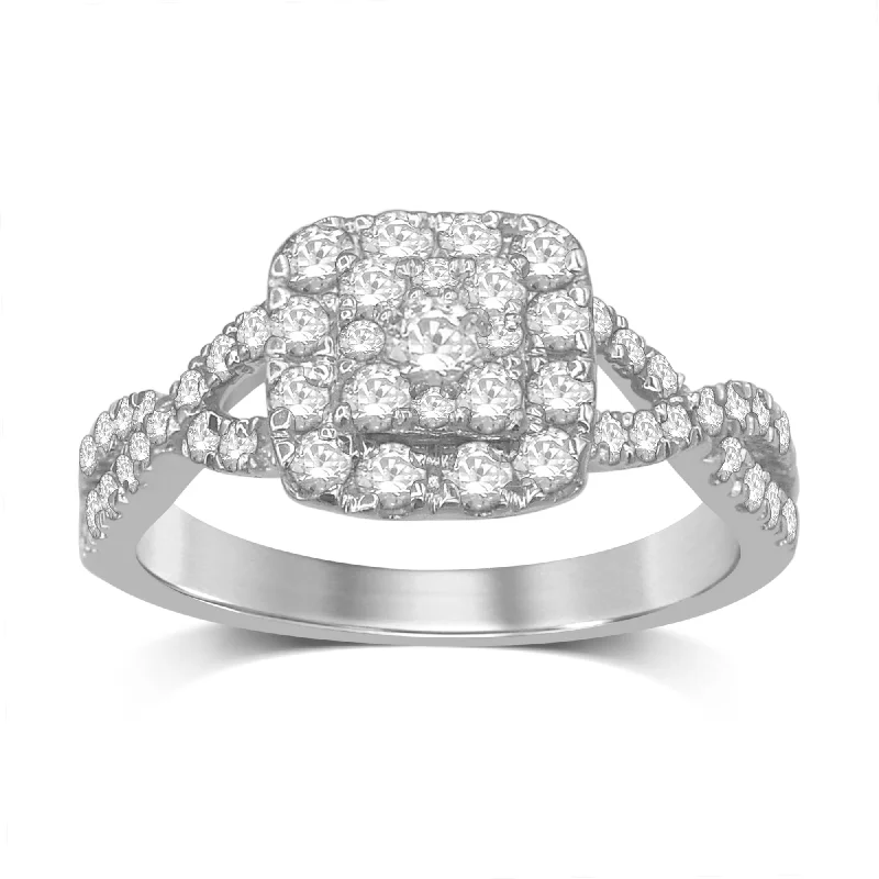 9ct White Gold 0.75ct Diamond Ring