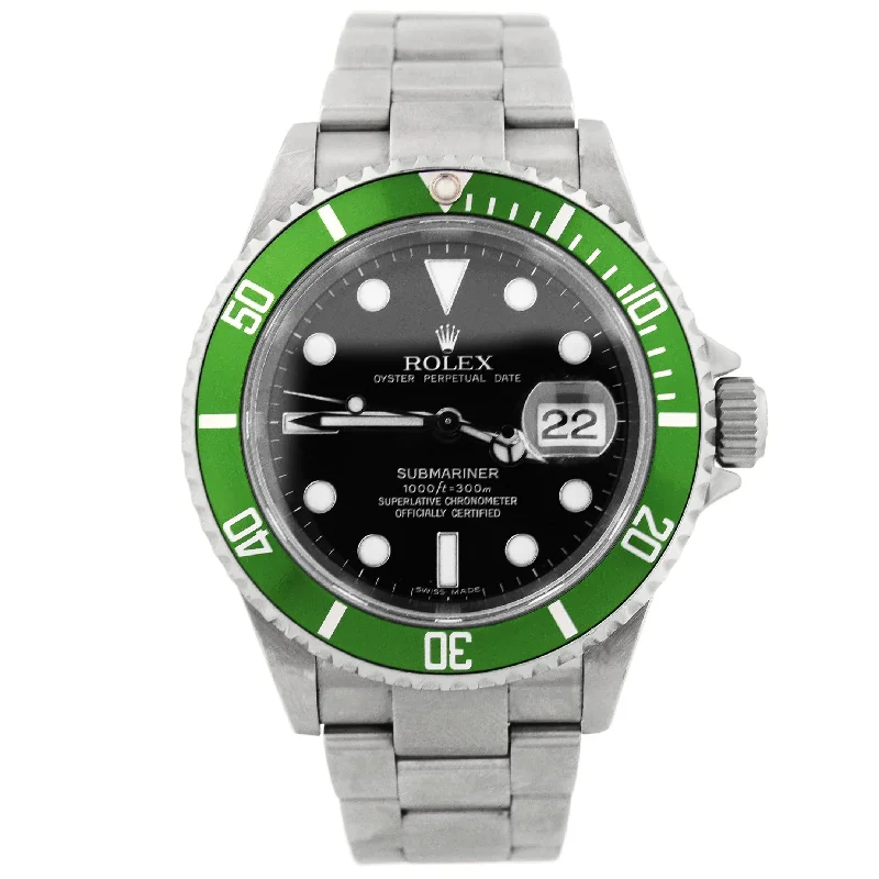 Rolex Submariner "Kermit" Stainless Steel 40mm Black Dot Dial Watch Reference #: 16610LV