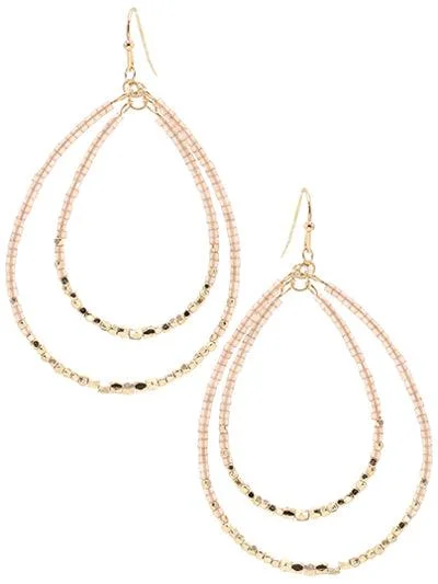 Bead Layered Teardrop Earrings