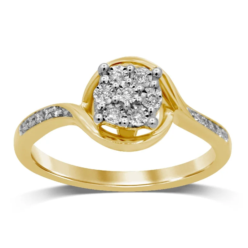 Brilliant Illusion Diamond Set Ring in 9ct Yellow Gold