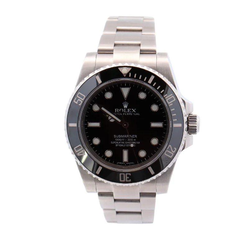 Rolex Submariner No Date Stainless Steel 41mm Black Dot Dial Watch Ref# 124060