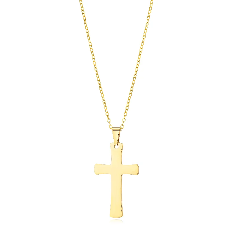 Men's Gold Plated Stainless Steel Cross Necklace