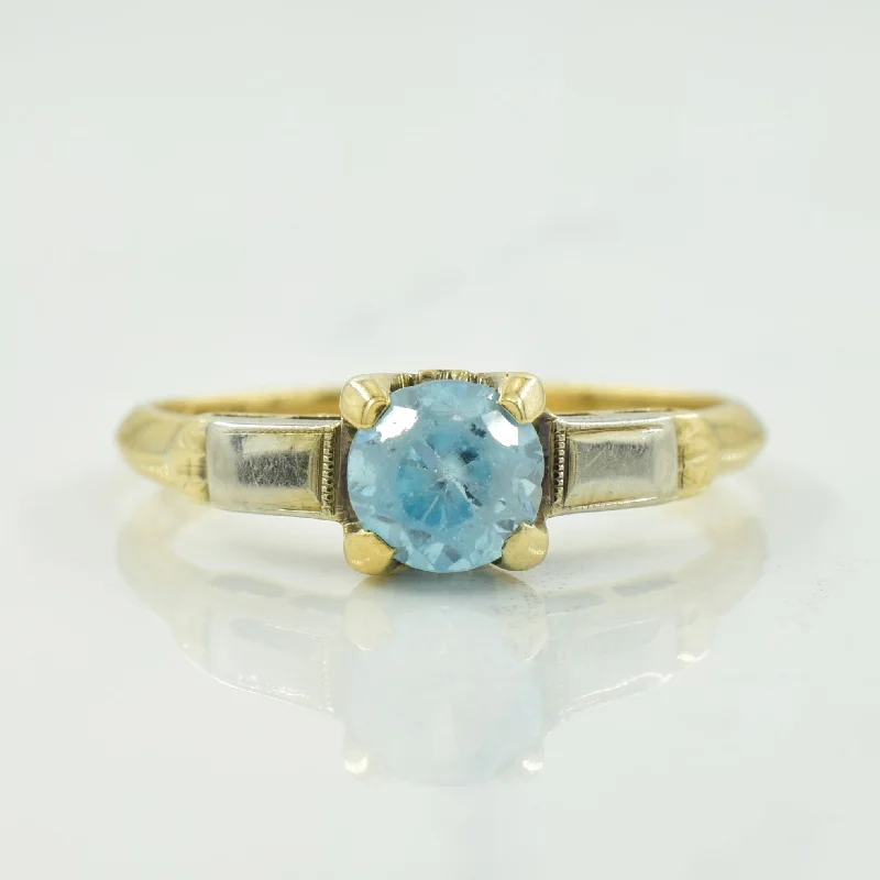 Blue Zircon Ring | 0.90ct | SZ 6.5 |