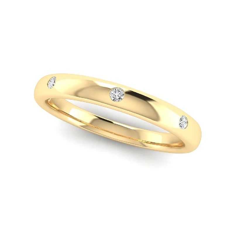 Marquee Jewels 14k Yellow Gold 1/10 Carat TW Bezel Set Diamond Band