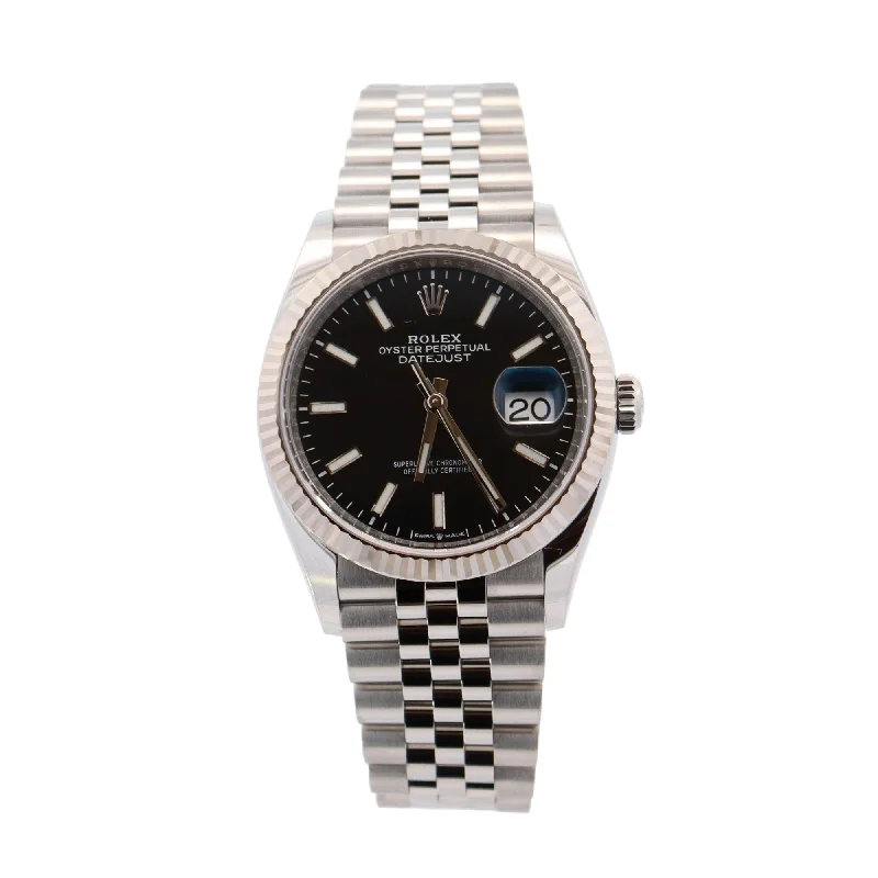 Rolex Datejust Stainless Steel 36mm Black Stick Dial Watch Reference #: 126234