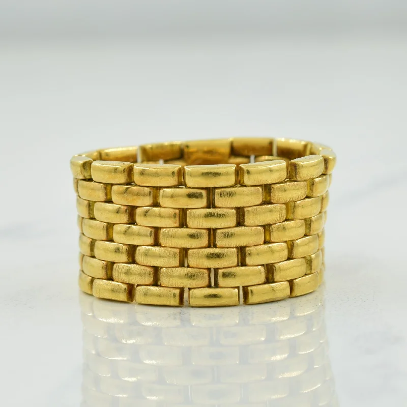 18k Yellow Gold Panther Chain Link Ring | SZ 6 |