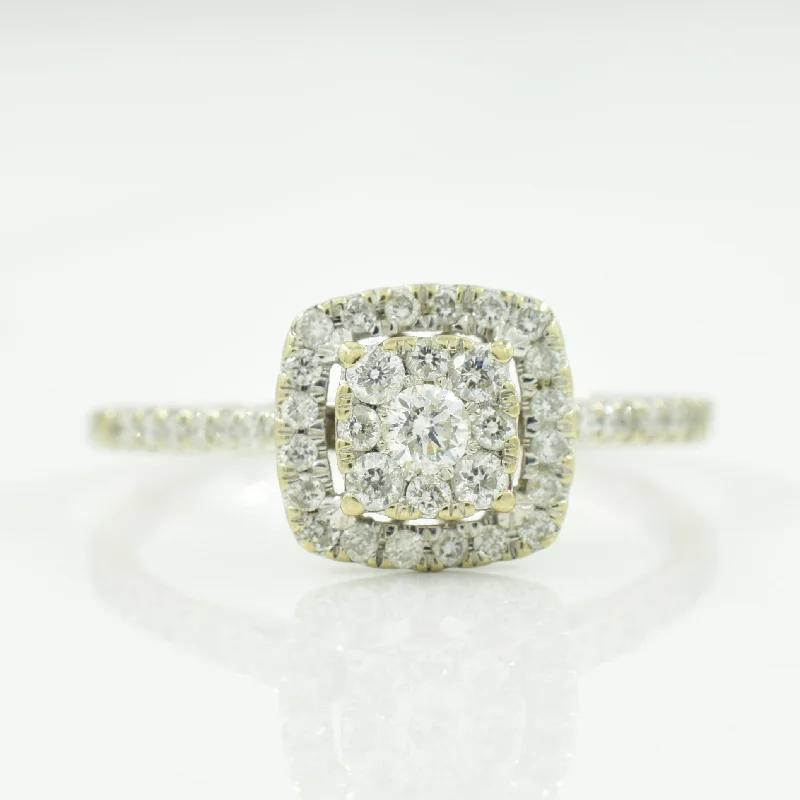 Diamond Double Halo Ring | 0.31ctw | SZ 6.75 |