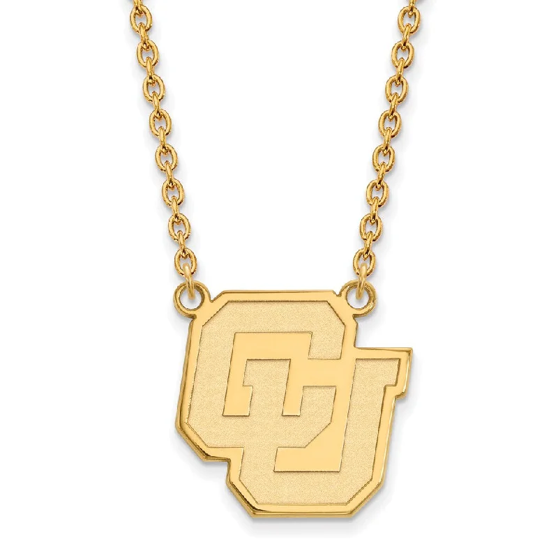 14k Gold Plated Silver U of Colorado Large Pendant Necklace