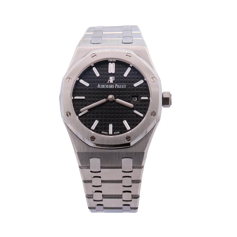 Audemars Piguet Ladies Royal Oak Stainless Steel 33mm Black Stick Dial Watch Reference #: 67650ST.OO.1261ST.01