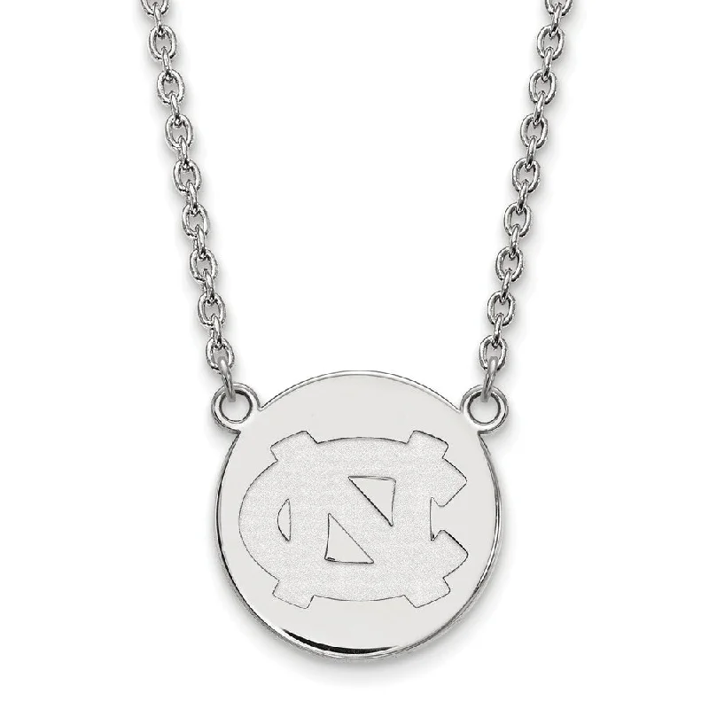 Sterling Silver North Carolina Large 'NC' Disc Necklace