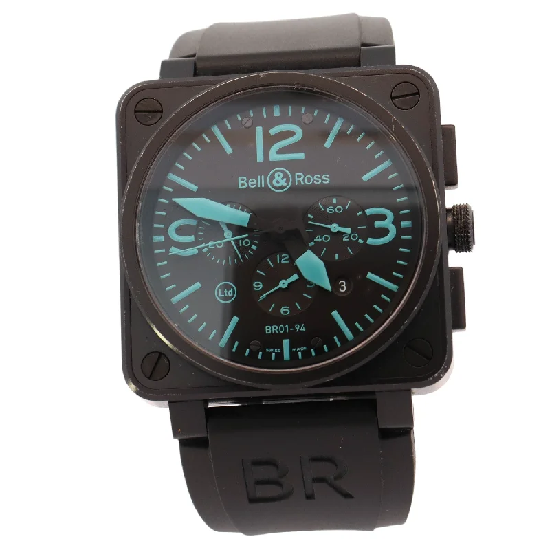 Bell & Ross BR01-94 Stainless Steel 42mm Blue Arabic & Stick Dial Watch Reference #: BR01-94