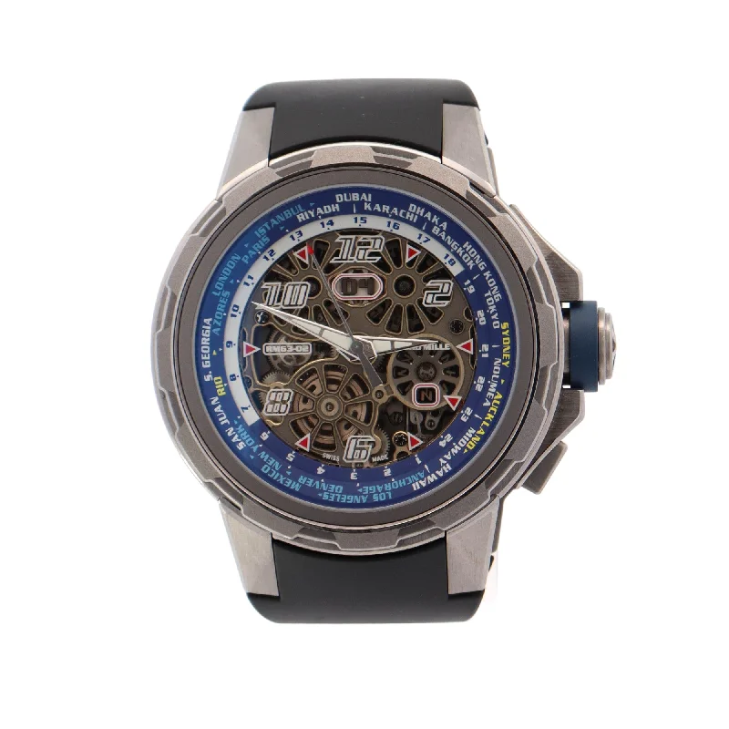 Richard Mille World Timer Titanium 47mm Skeleton Dial Watch Reference #: RM63-02