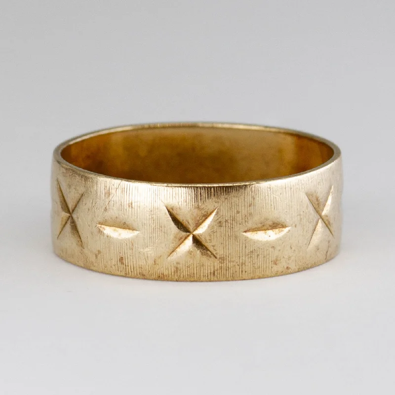 Vintage 10k Engraved Yellow Gold Band | SZ 6.25 |