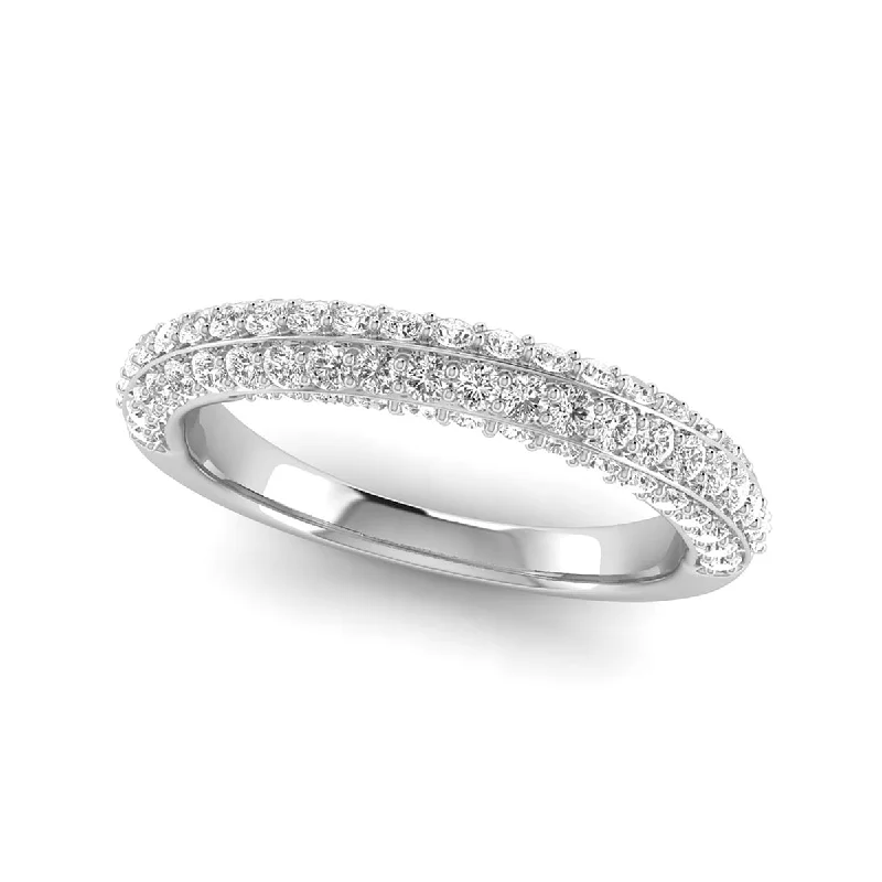 Marquee Jewels 5/8 Carat TW Twist Diamond Wedding Band in 14K White Gold