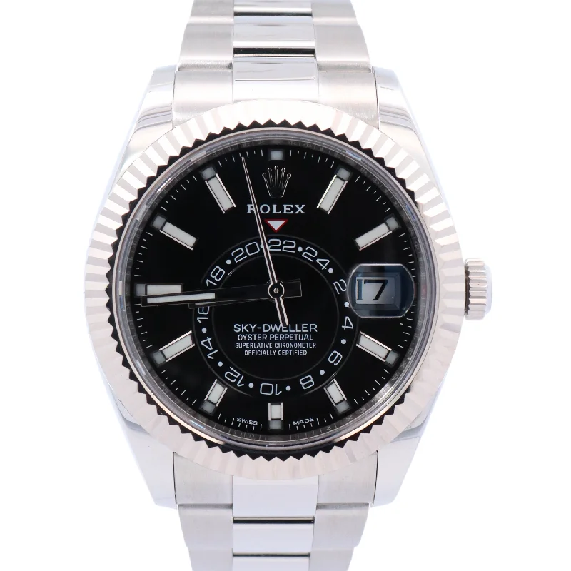 Rolex Sky Dweller Stainless Steel 42mm Black Stick Dial Watch Reference #: 326934