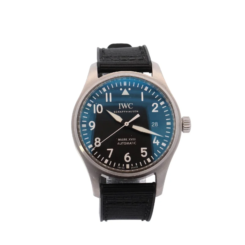 IWC Schaffhausen Men's Pilot Mark XVIII Stainless Steel 40mm Black Arabic Dial Watch Reference #: IW327009