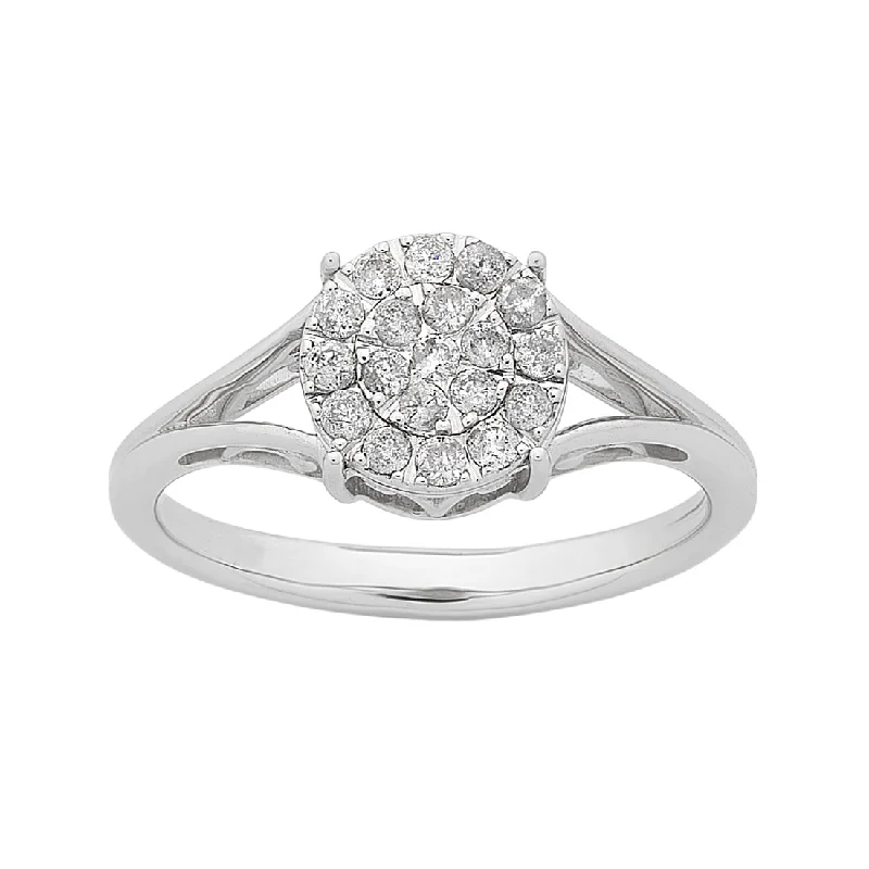 Sterling Silver 0.25ct Diamond Brilliant Illusion Ring