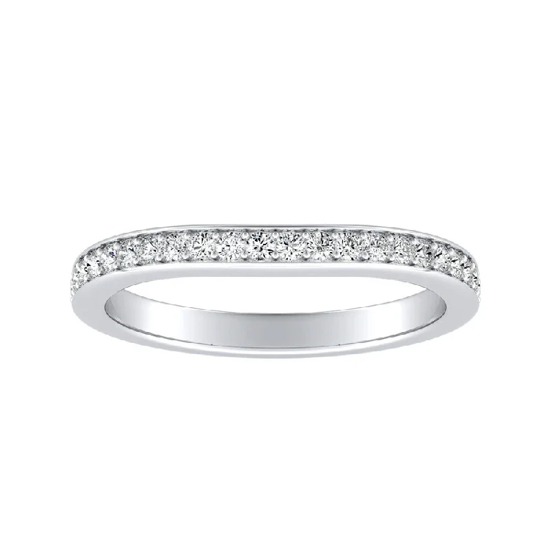 Auriya Platinum 1/5ctw Curved Diamond Wedding Band