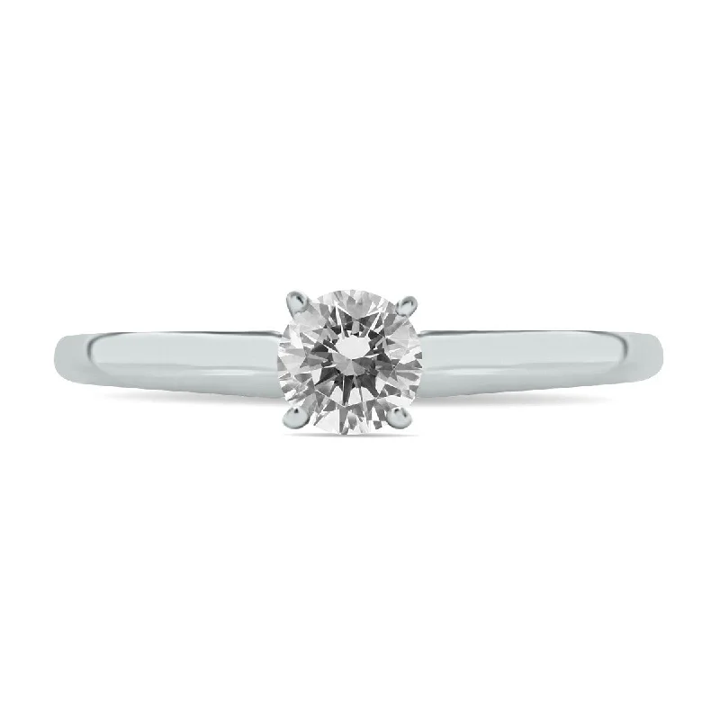 Marquee 1/3 Carat Round Diamond Solitaire Ring in 14K White Gold