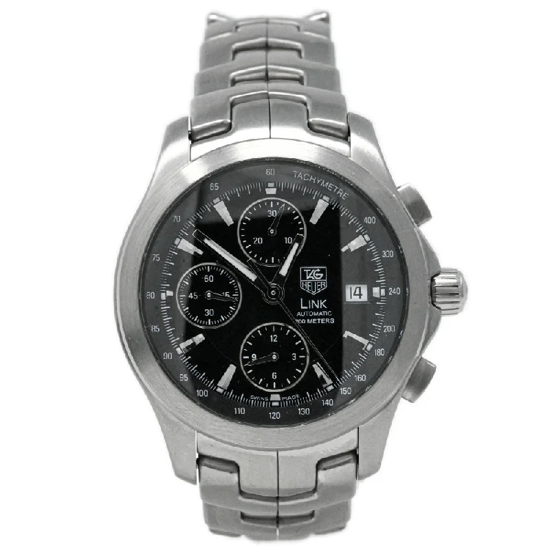 Tag Heuer Link Stainless Steel 42mm Black Chronograph Dial Watch Reference# CJF2110