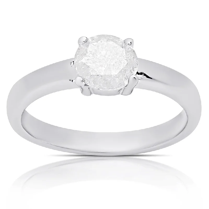 Finesque Sterling Silver 1ct TDW Diamond Solitaire Ring