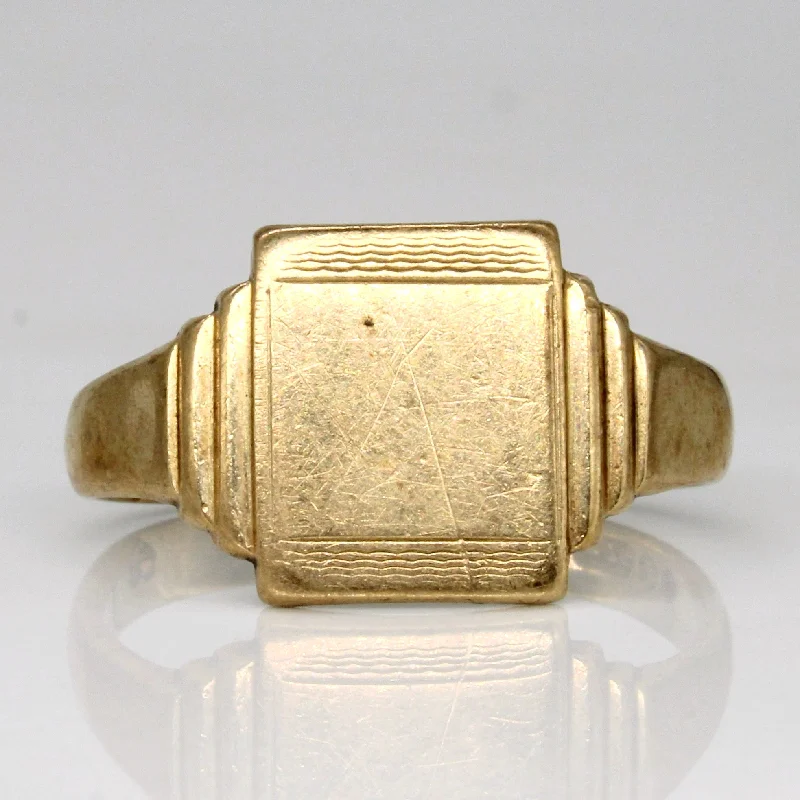 9k Yellow Gold Signet Ring | SZ 10 |