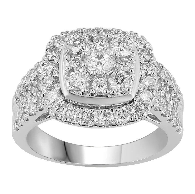 Brilliant Square Look Ring with 1.75ct of Diamonds in 18ct White Gold