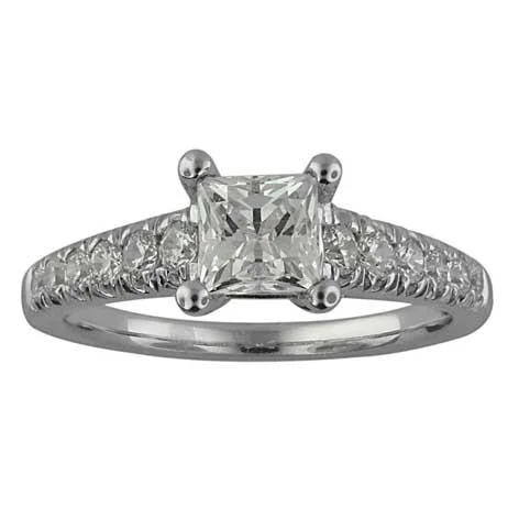 Princess Cut Yellow Diamond Solitaire Ring with 0.95ct of Diamonds in 18ct White Gold