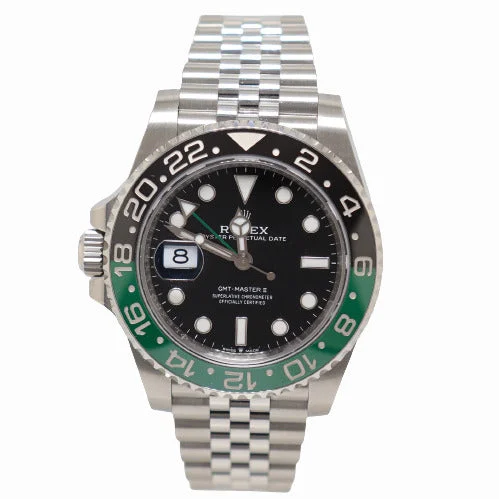 Rolex Men€™s GMT Master II €œSprite€ Stainless Steel Black Dot Dial Watch Reference# 126720VTNR