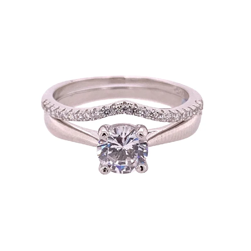 Sterling Silver Cubic Zirconia Ring Set