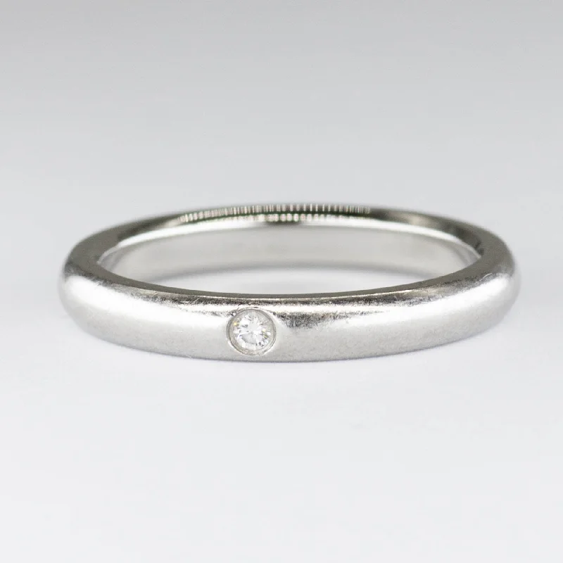 'Tiffany & Co.' Elsa Peretti Platinum Band Ring with Diamond | 0.02ctw | SZ 7