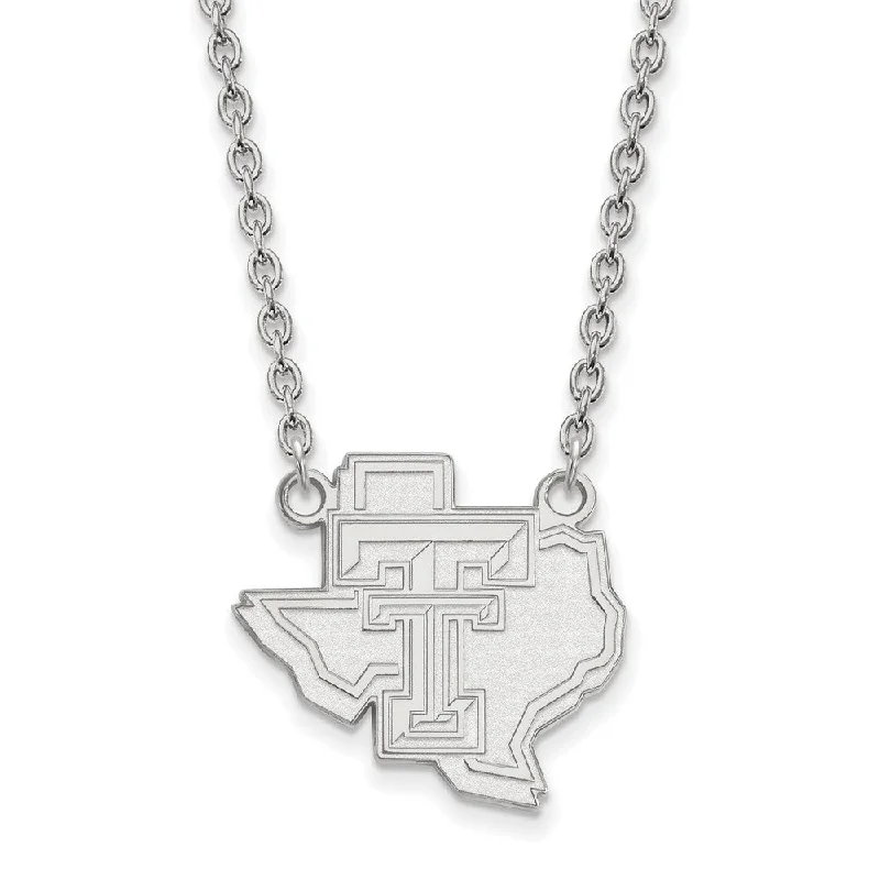 Sterling Silver Texas Tech U Large Pendant Necklace