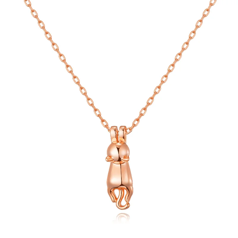 Rose Gold Plated Cat Necklace