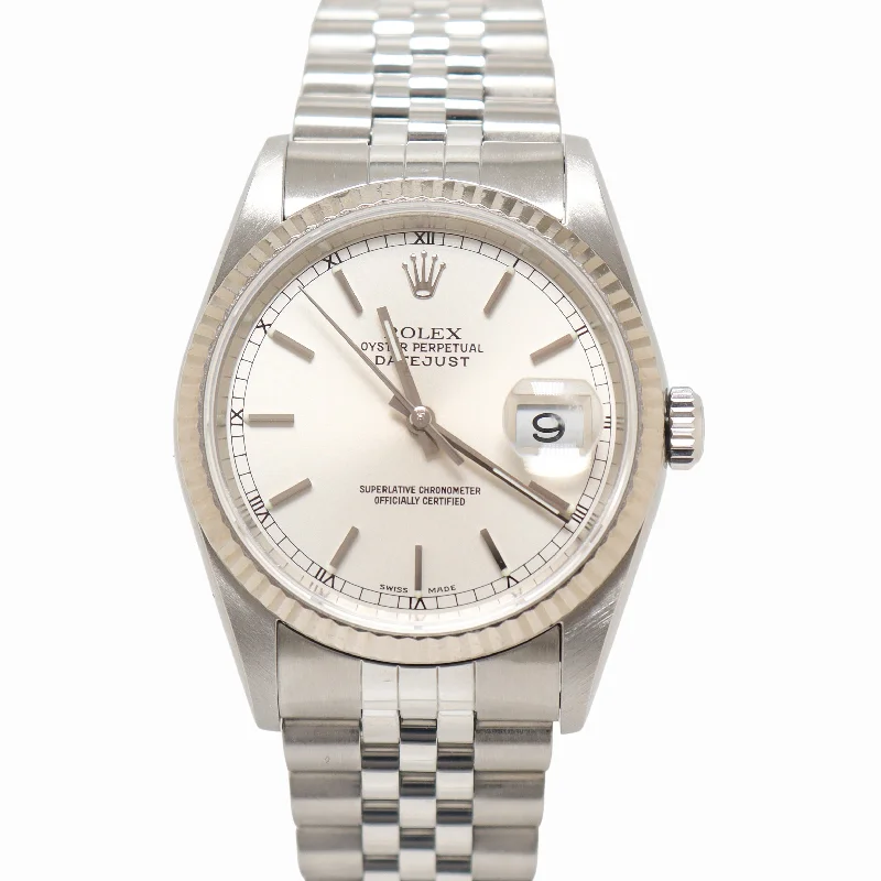 Rolex Datejust Stainless Steel 36mm Silver Stick Dial Watch Reference #: 16234