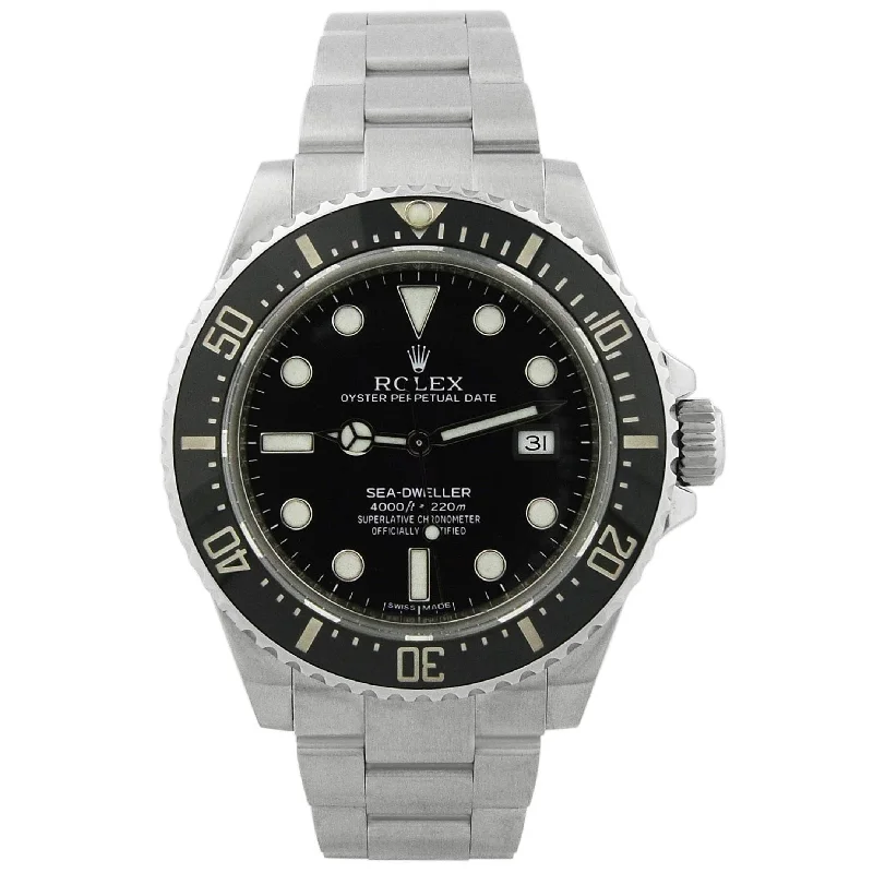 Rolex Sea-Dweller 4000 Stainless Steel Black Dot Dial Watch Reference# 116600