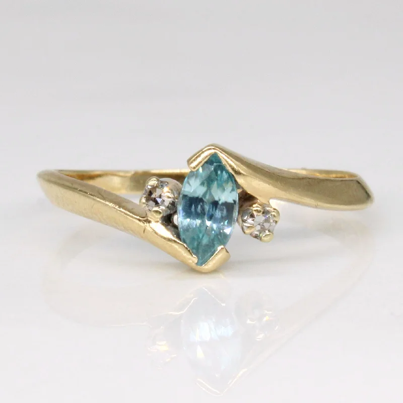 Zircon & Diamond Three Stone Ring | 0.26ct, 0.02ctw | SZ 5.25 |