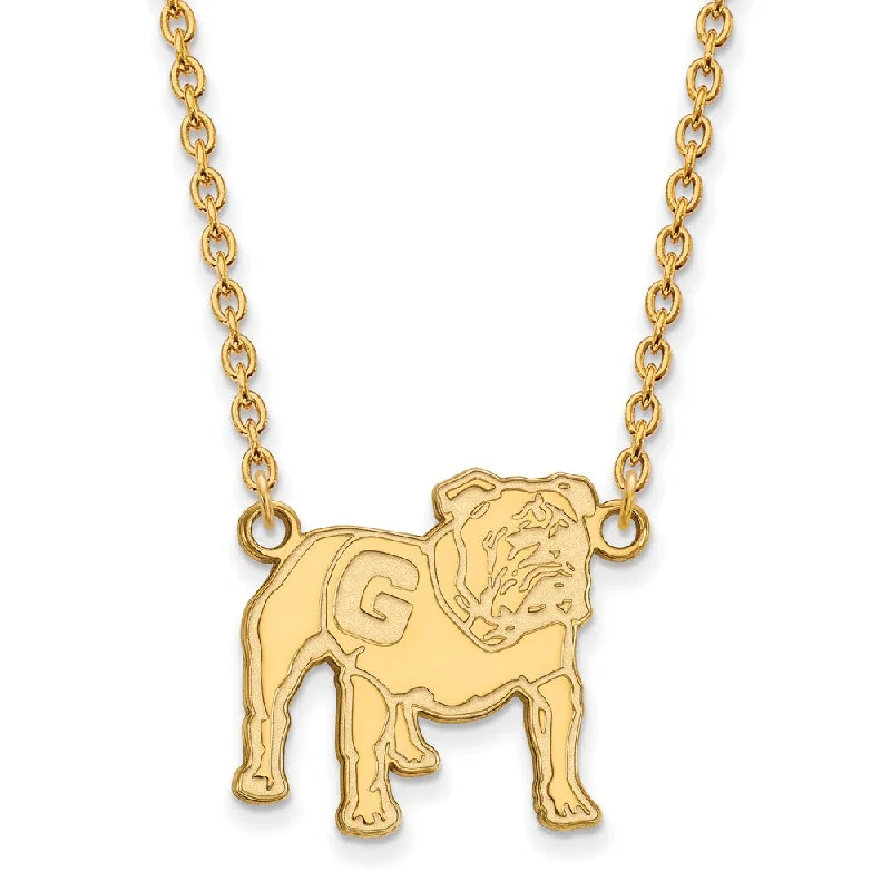 14k Gold Plated Silver U of Georgia Large Pendant Necklace