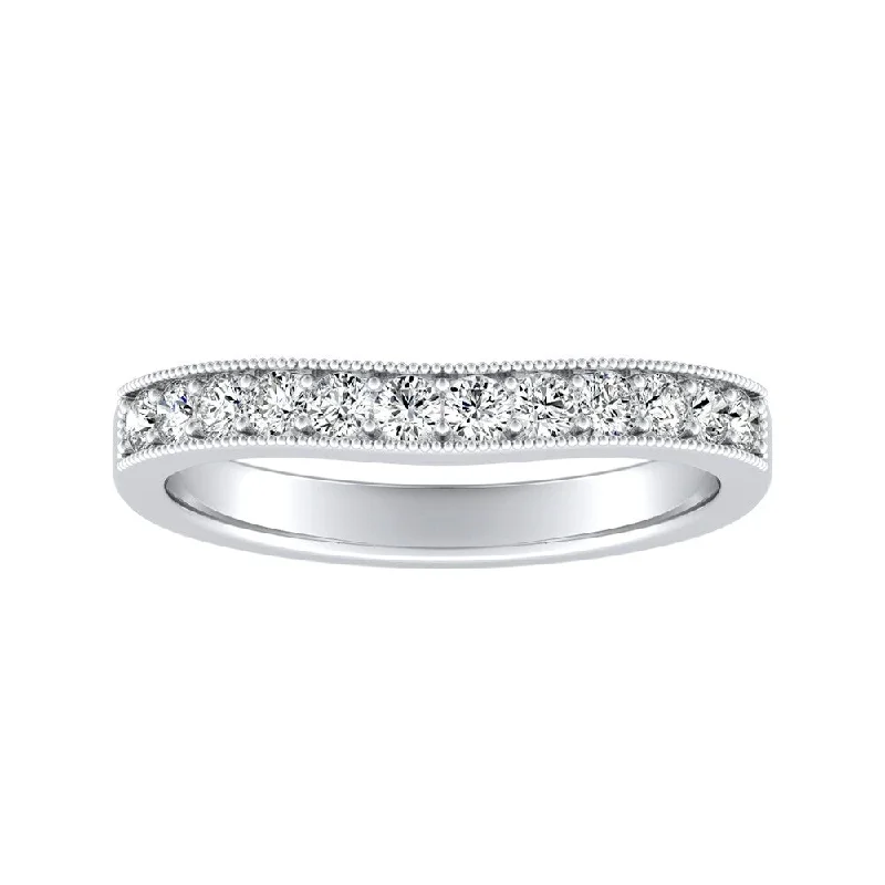 Auriya 14k Gold 1/3ctw Round Diamond Wedding Band